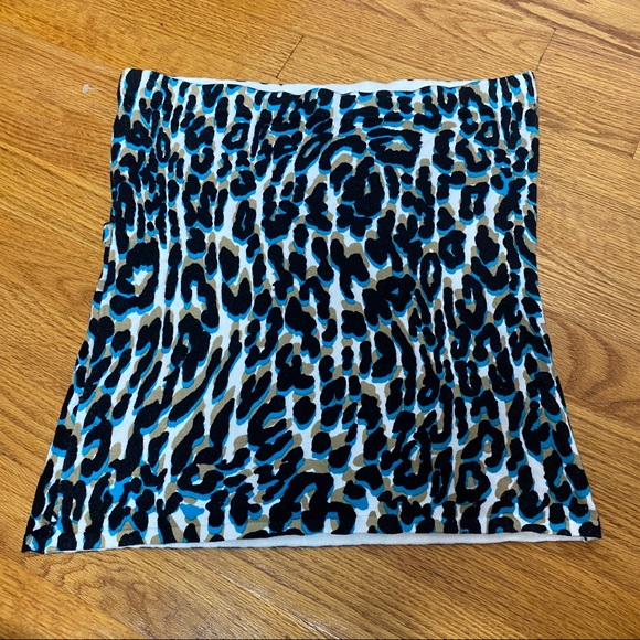 Cache Y2K Animal Print tube top women's size Large sweater material Viscose - Picture 8 of 8